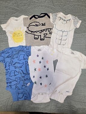 Gerber 3-6M Multicolor Baby Bodysuit Set 6pcs